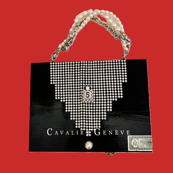 Suenos de Saundra Upcycled Collection, Cavalie Geneve Black Cigar Box, Purse - Picture 6 of 11